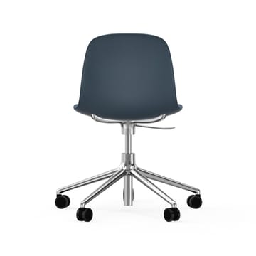 Sedia da ufficio girevole Form 5W - blu, alluminio, ruote - Normann Copenhagen