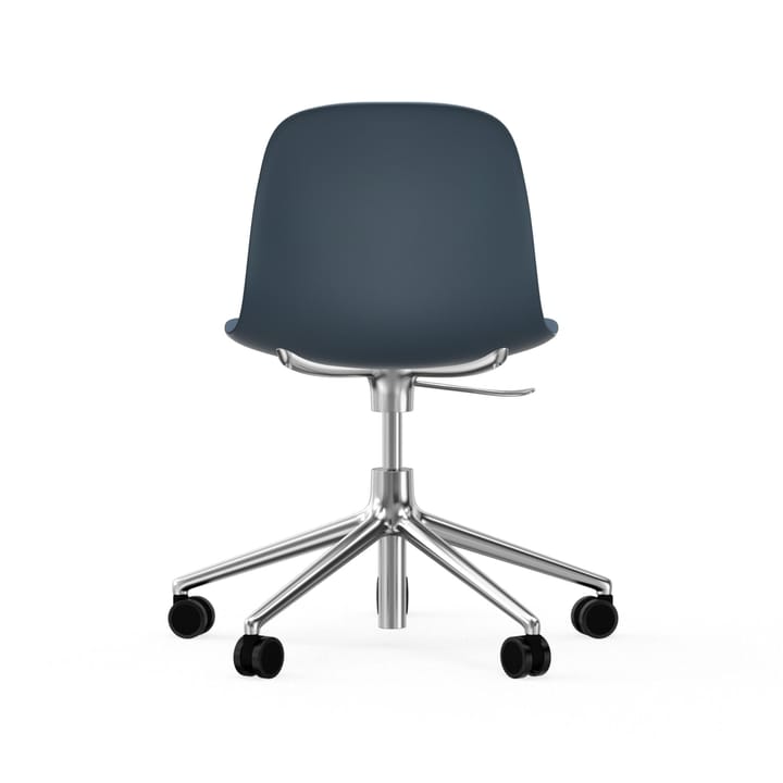 Sedia da ufficio girevole Form 5W - blu, alluminio, ruote - Normann Copenhagen