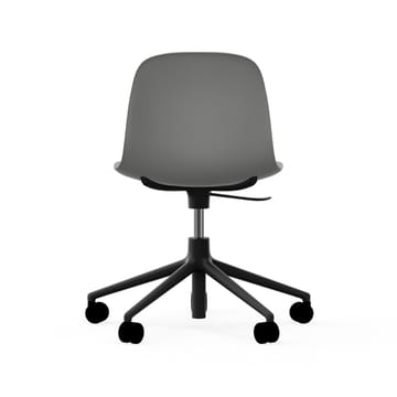 Sedia da ufficio girevole Form 5W - grigio, alluminio nero, ruote - Normann Copenhagen