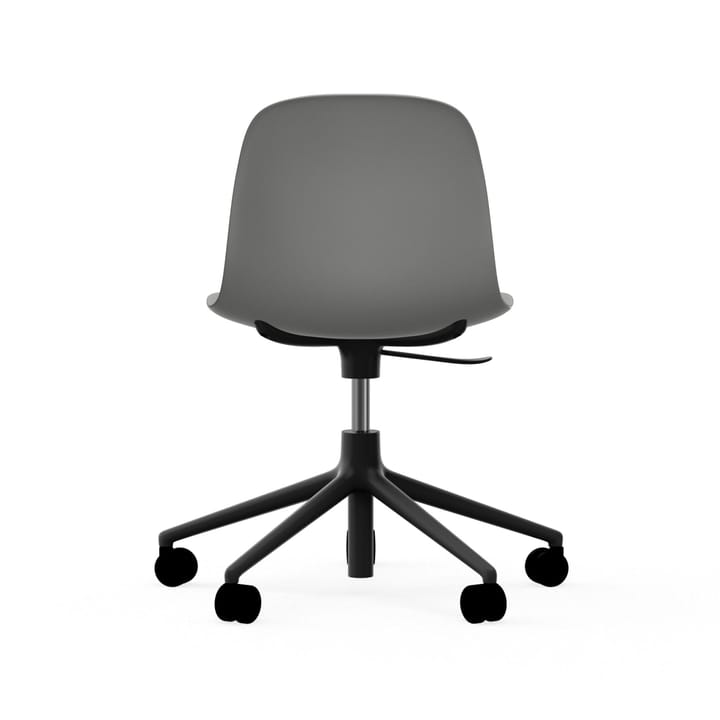 Sedia da ufficio girevole Form 5W - grigio, alluminio nero, ruote - Normann Copenhagen