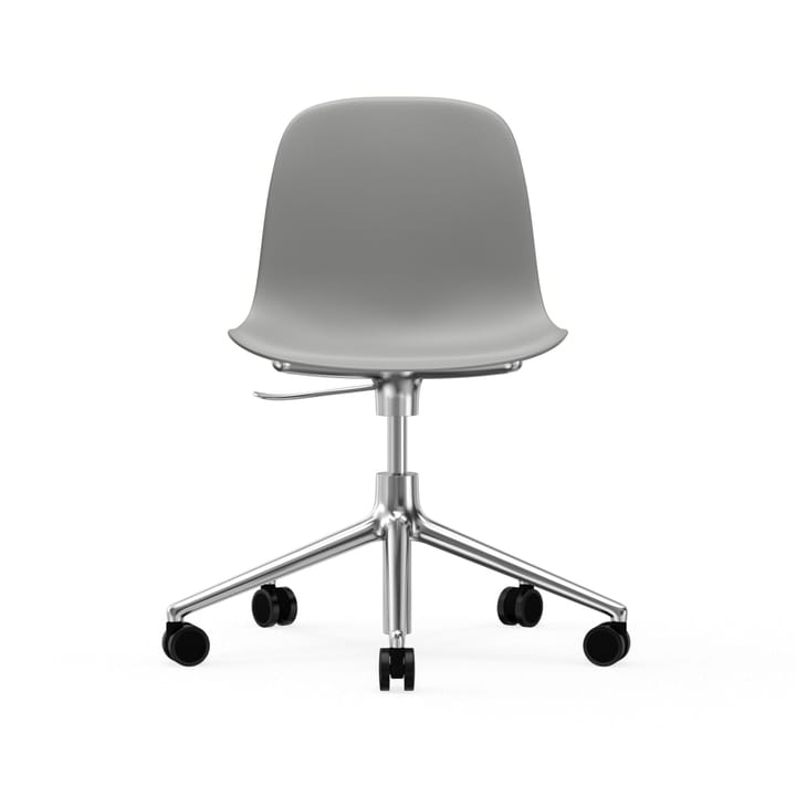 Sedia da ufficio girevole Form 5W - grigio, alluminio, ruote - Normann Copenhagen