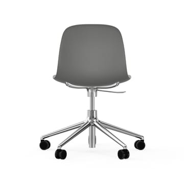 Sedia da ufficio girevole Form 5W - grigio, alluminio, ruote - Normann Copenhagen