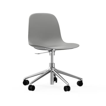 Sedia da ufficio girevole Form 5W - grigio, alluminio, ruote - Normann Copenhagen