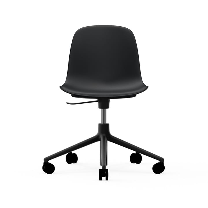 Sedia da ufficio girevole Form 5W - nero, alluminio nero, ruote - Normann Copenhagen