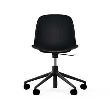 Sedia da ufficio girevole Form 5W - nero, alluminio nero, ruote - Normann Copenhagen