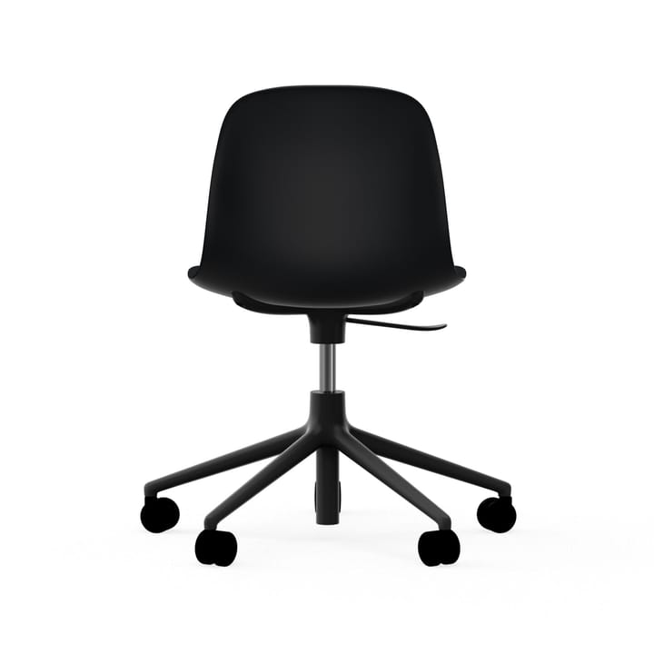 Sedia da ufficio girevole Form 5W - nero, alluminio nero, ruote - Normann Copenhagen