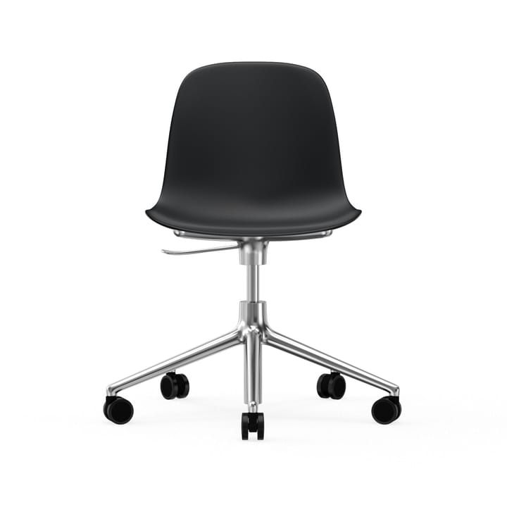 Sedia da ufficio girevole Form 5W - nero, alluminio, ruote - Normann Copenhagen