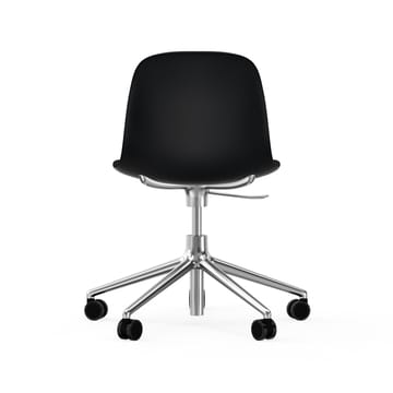 Sedia da ufficio girevole Form 5W - nero, alluminio, ruote - Normann Copenhagen