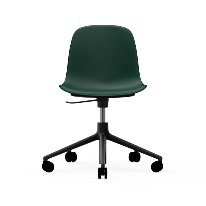 Sedia da ufficio girevole Form 5W - verde, alluminio nero, ruote - Normann Copenhagen