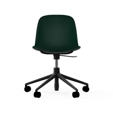 Sedia da ufficio girevole Form 5W - verde, alluminio nero, ruote - Normann Copenhagen