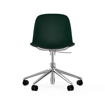 Sedia da ufficio girevole Form 5W - verde, alluminio, ruote - Normann Copenhagen