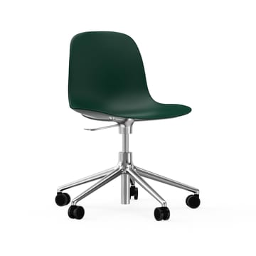 Sedia da ufficio girevole Form 5W - verde, alluminio, ruote - Normann Copenhagen