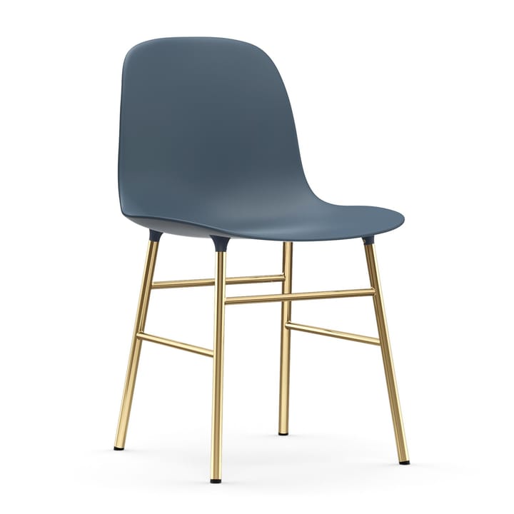 Sedia Form - gamba in ottone - Blu - Normann Copenhagen