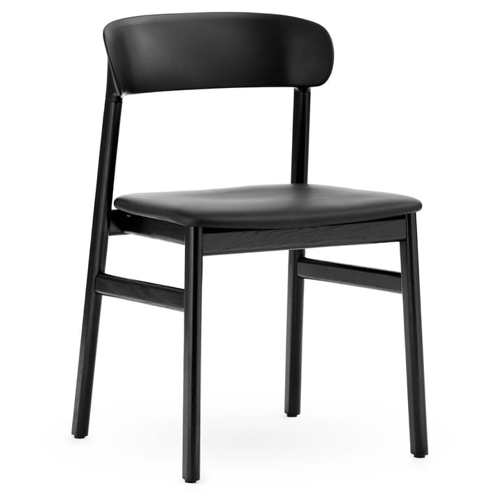 Sedia Herit in rovere nero con rivestimento in pelle - Nero - Normann Copenhagen