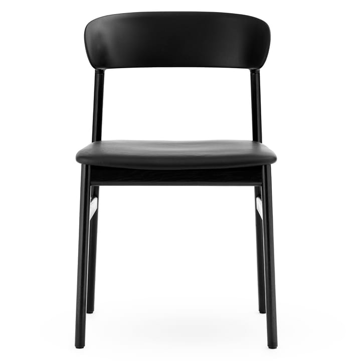 Sedia Herit in rovere nero con rivestimento in pelle - Nero - Normann Copenhagen