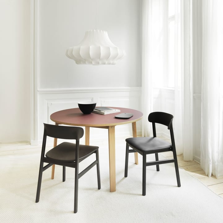 Sedia Herit in rovere nero con rivestimento in pelle - Nero - Normann Copenhagen