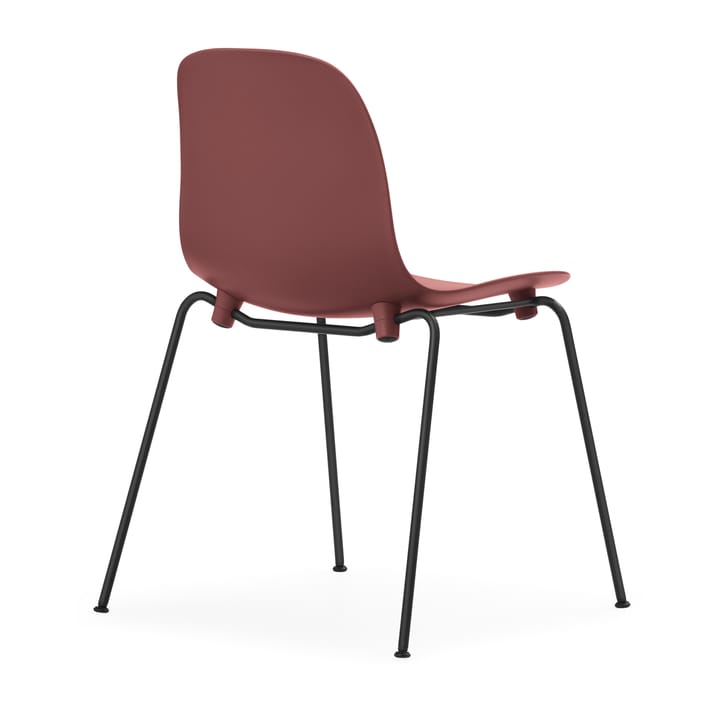 Sedia impilabile Form Chair con gambe nere in confezione da 2, Rosso - undefined - Normann Copenhagen