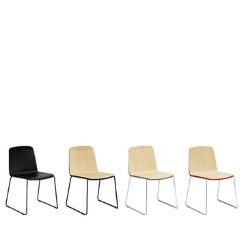 Sedia Just - frassino, impiallacciatura, bordo nero, struttura in metallo nero - Normann Copenhagen