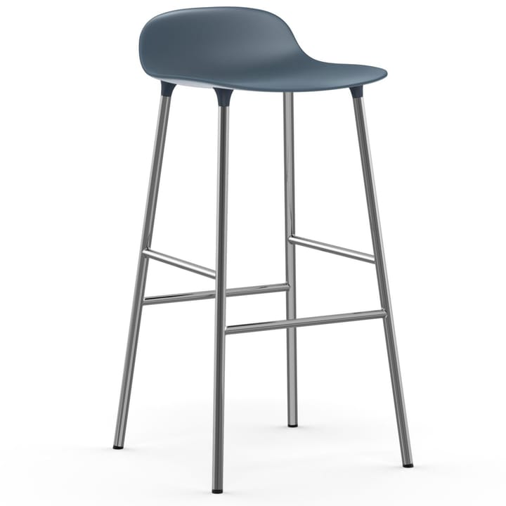 Sedia per bambini Form con gambe cromate, 75 cm - Blu - Normann Copenhagen