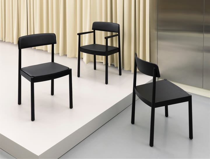 Sedia Timb con cuscino da seduta - Black/ Ultra Leather - Black - Normann Copenhagen