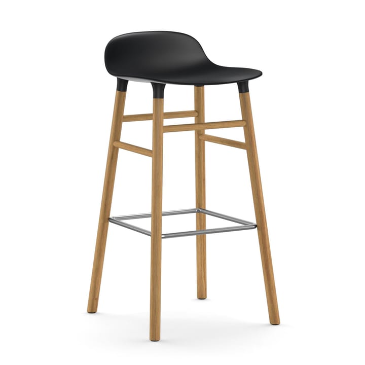 Sgabello con gambe in rovere Form 75 cm - Nero - Normann Copenhagen