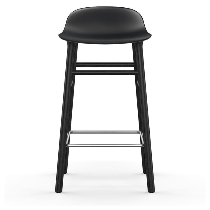 Sgabello con gambe in rovere verniciato Form 65 cm - Nero - Normann Copenhagen