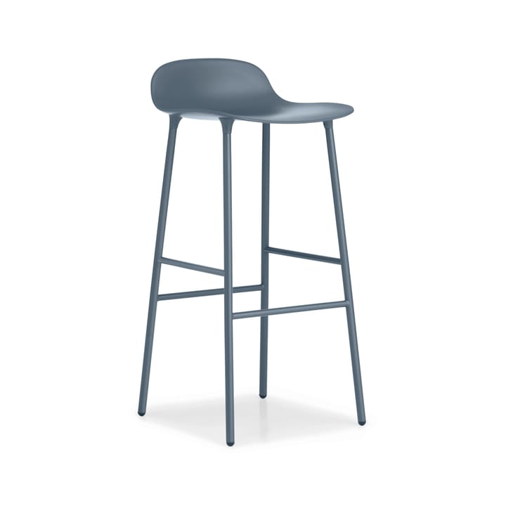 Sgabello da bar alto Form - blu, gambe in acciaio laccato blu - Normann Copenhagen