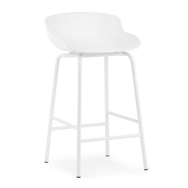 Sgabello da bar con gambe in metallo Hyg 65 cm - Bianco - Normann Copenhagen