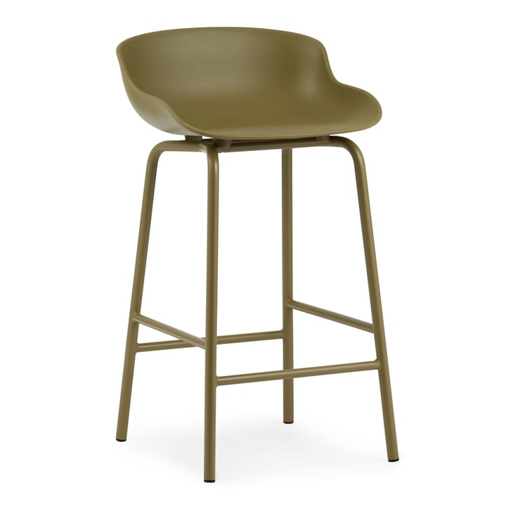 Sgabello da bar con gambe in metallo Hyg 65 cm - Verde oliva - Normann Copenhagen