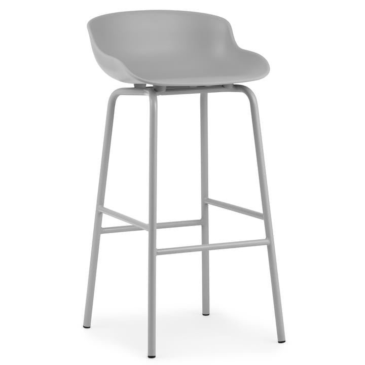 Sgabello da bar con gambe in metallo Hyg 75 cm - Grigio - Normann Copenhagen