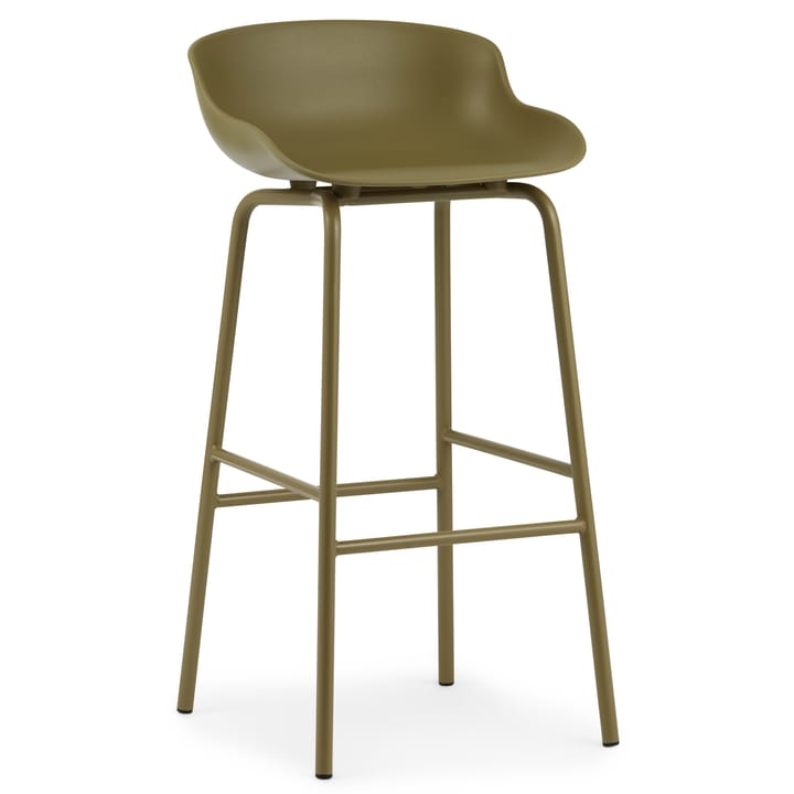 Sgabello da bar con gambe in metallo Hyg 75 cm - Olive-green - Normann Copenhagen