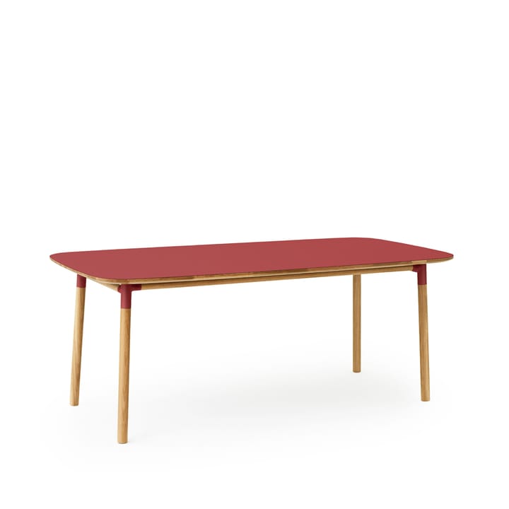 Tavolo da pranzo Form - rosso, gambe in rovere - Normann Copenhagen