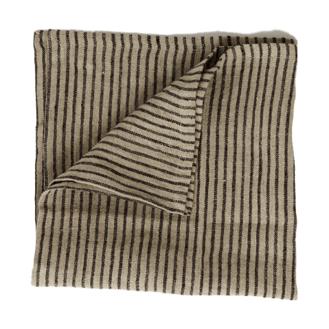 Tovagliolo di lino Stripe 45x45 cm - Sabbia nera - Olsson & Jensen