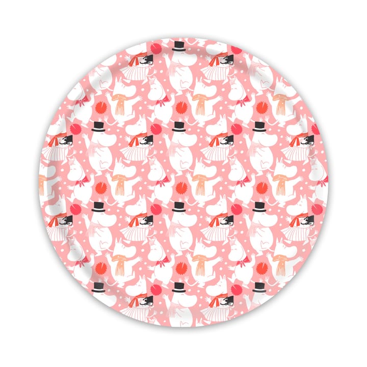 Vassoio Moomin celebration Ø31 cm - Bianco-rosa - Opto Design