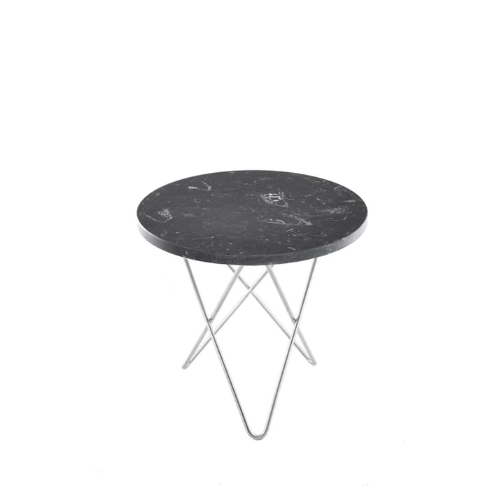 Tavolino Mini O Table - marmo Marquina, base in acciaio inox - OX Denmarq