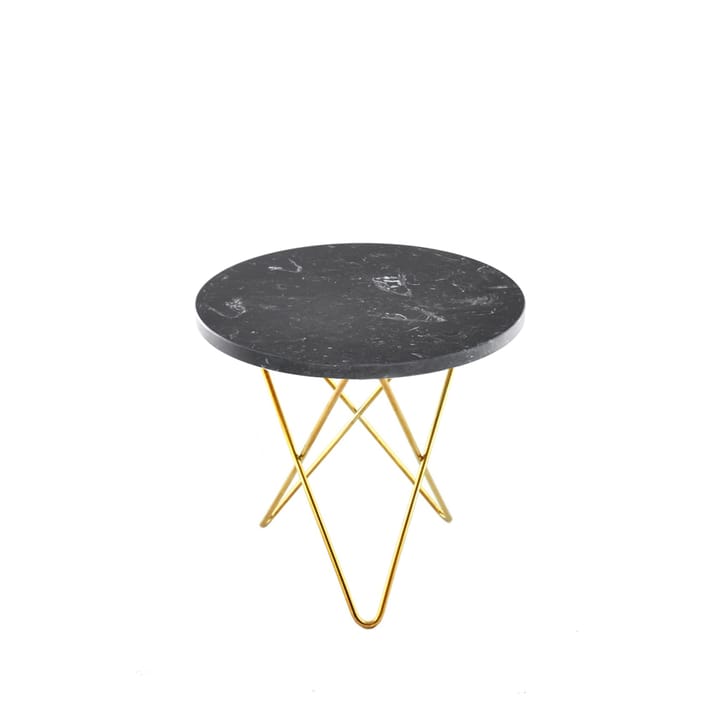 Tavolino Mini O Table - marmo Marquina, base in ottone - OX Denmarq