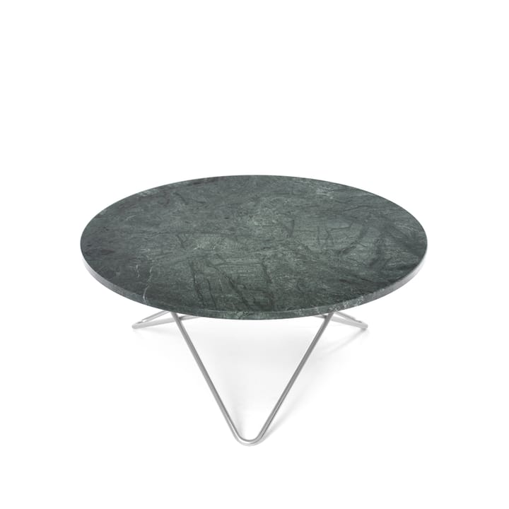 Tavolino O Table - marmo verde, struttura in acciaio inox - OX Denmarq