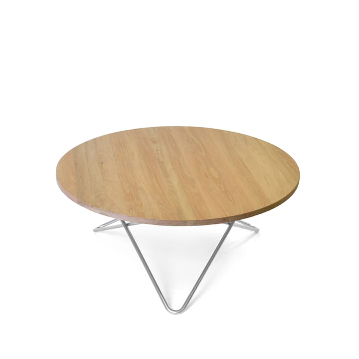 Tavolino O Table - rovere laccato opaco, base in acciaio inox - OX Denmarq