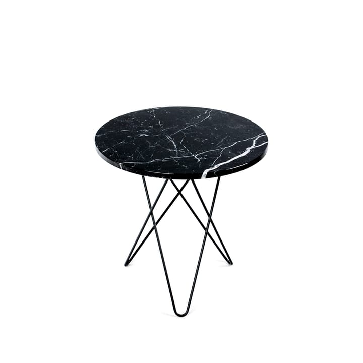 Tavolino Tall Mini O Table - marmo nero, struttura laccata in nero - OX Denmarq