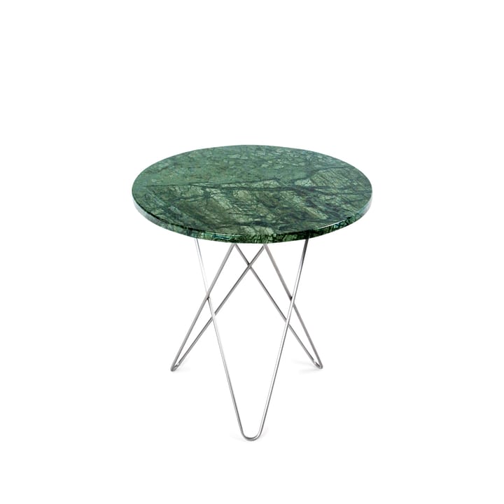 Tavolino Tall Mini O Table - marmo verde, acciaio inox - OX Denmarq