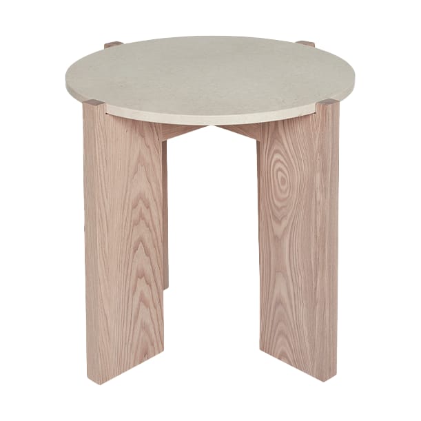 Tavolino da salotto in marmo Lune Ø50 cm - Bianco naturale - OYOY