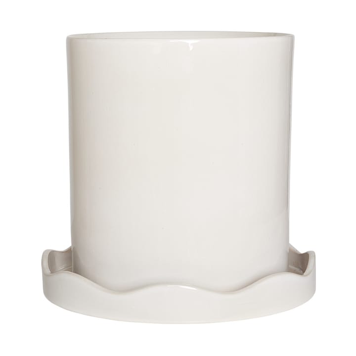 Vaso Nami con sottovaso Ø27 cm grande - Bianco - OYOY