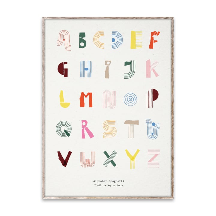 Poster Alphabet Spaghetti multicolore  - 50x70 cm - Paper Collective