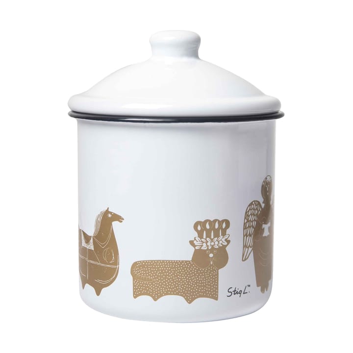 Barattolo Stig L Gingerbread - Bianco-oro - Pluto Design