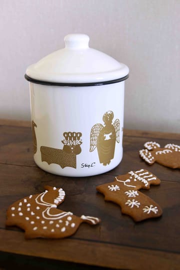 Barattolo Stig L Gingerbread - Bianco-oro - Pluto Design