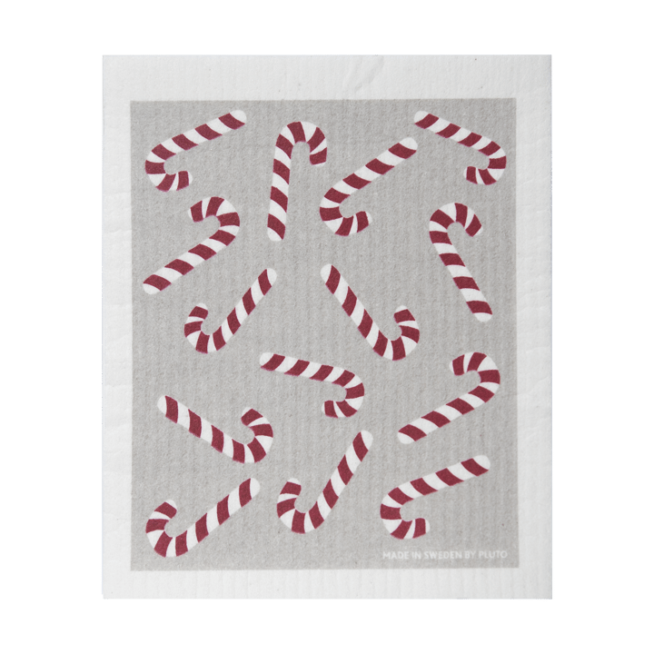 Strofinaccio Candy cane 17x20 cm - Bianco-grigio-rosso - Pluto Design