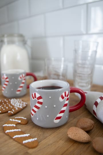 Tazza Candy cane - Grigio-bianco-rosso - Pluto Design