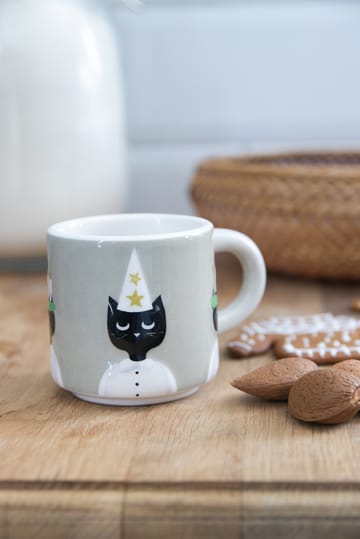 Tazza Christmas cats - Grigio-bianco-nero - Pluto Design