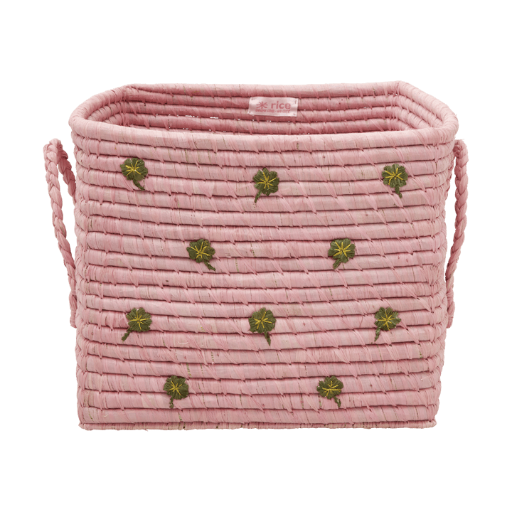 Scatola in rafia con manico Rice 30x30 cm - Rosa - RICE