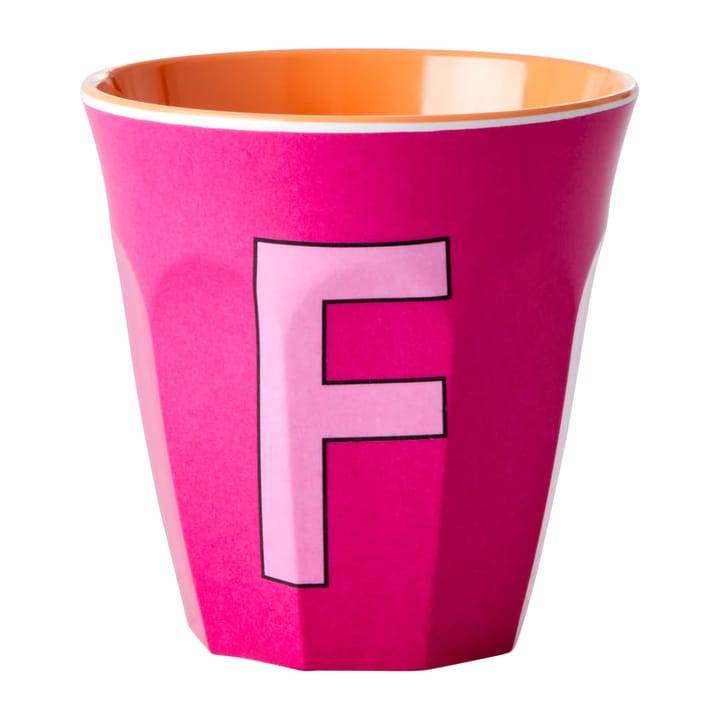 Tazza in melammina Rice media, lettera F 30 cl - Fucsia - RICE